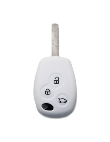 Guscio in Silicone Cover Chiave Telecomando Renault Portachiave Bianco 3 Tasti Clio Twingo Megane Modus Kangoo Master Espace Scenic