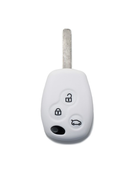 Guscio in Silicone Cover Chiave Telecomando Renault Portachiave Bianco 3 Tasti Clio Twingo Megane Modus Kangoo Master Espace Scenic