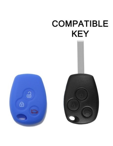 Guscio Silicone Cover per Chiave Telecomando Renault Portachiave Blu  3 Tasti Clio Twingo Megane Modus Kangoo Master Espace Scenic