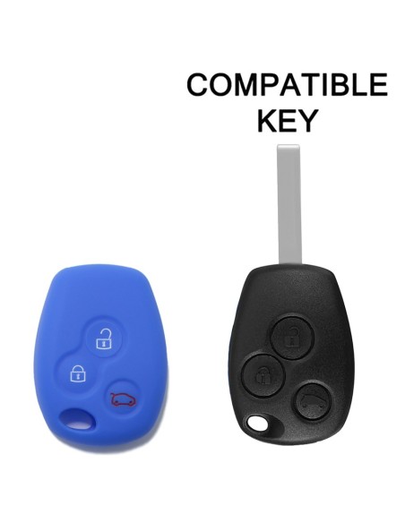 Guscio Silicone Cover per Chiave Telecomando Renault Portachiave Blu  3 Tasti Clio Twingo Megane Modus Kangoo Master Espace Scenic