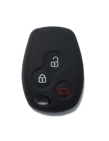 Guscio Silicone Cover per Chiave Telecomando Renault Portachiave Nero 3 Tasti Clio Twingo Megane Modus Kangoo Master Espace Scenic