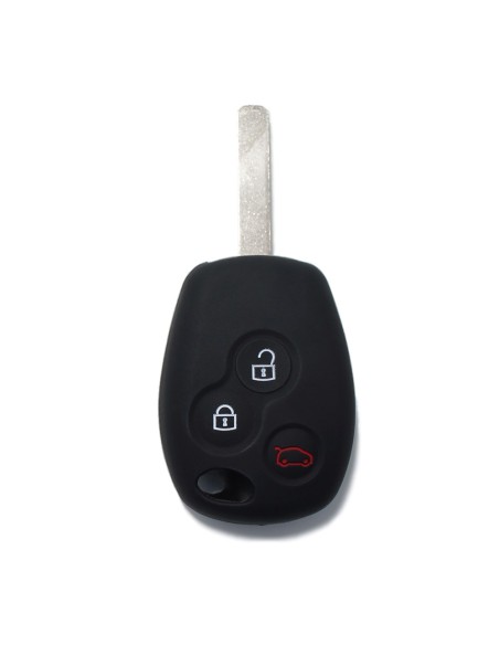 Guscio Silicone Cover per Chiave Telecomando Renault Portachiave Nero 3 Tasti Clio Twingo Megane Modus Kangoo Master Espace Scenic