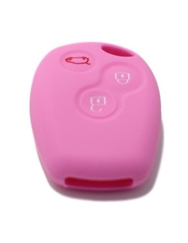 Guscio Silicone Cover per Chiave Telecomando Renault Portachiave Rosa 3 Tasti Clio Twingo Megane Modus Kangoo Master Espace Scenic