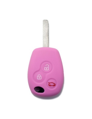 Guscio Silicone Cover per Chiave Telecomando Renault Portachiave Rosa 3 Tasti Clio Twingo Megane Modus Kangoo Master Espace Scenic