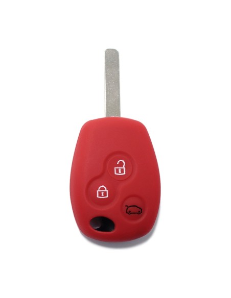 Guscio Silicone Cover per Chiave Telecomando Renault Portachiave Rosso 3 Tasti Clio Twingo Megane Modus Kangoo Master Espace Scenic
