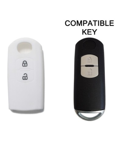 Guscio Silicone Cover Chiave Telecomando Mazda Portachiave Bianco 2 3 5 6 BT50 CX-5 CX-7 CX-9 MX5 M3 M5 MZ2 RX8