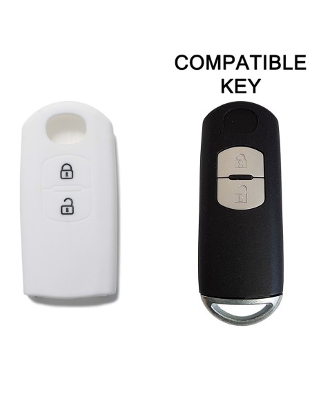 Guscio Silicone Cover Chiave Telecomando Mazda Portachiave Bianco 2 3 5 6 BT50 CX-5 CX-7 CX-9 MX5 M3 M5 MZ2 RX8