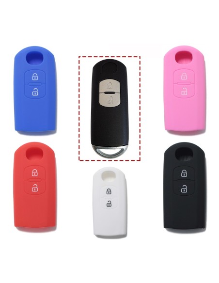Guscio Silicone Cover Chiave Telecomando Mazda Portachiave Blu 2 3 5 6 BT50 CX-5 CX-7 CX-9 MX5 M3 M5 MZ2 RX8