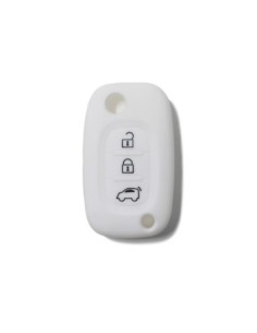 Guscio in Silicone Cover Chiave per Telecomando Mercedes Benz Smart ForTwo ForFour 453 Portachiave Bianco