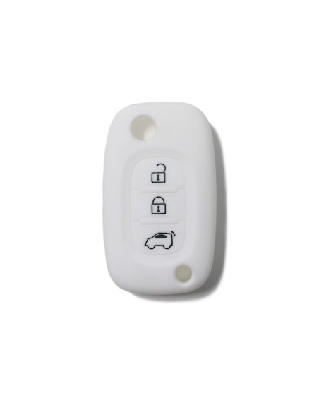 Guscio in Silicone Cover Chiave per Telecomando Mercedes Benz Smart ForTwo ForFour 453 Portachiave Bianco
