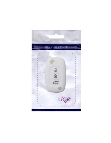 Guscio in Silicone Cover Chiave per Telecomando Mercedes Benz Smart ForTwo ForFour 453 Portachiave Bianco