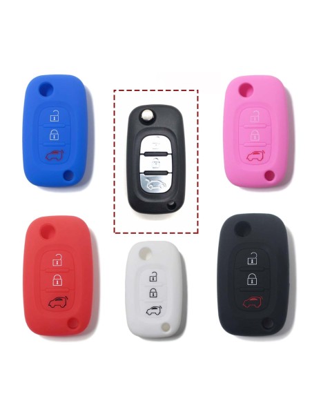 Guscio in Silicone Cover Chiave per Telecomando Mercedes Benz Smart ForTwo ForFour 453 Portachiave Bianco