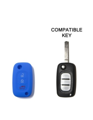 Guscio in Silicone Cover Chiave Mercedes Benz Smart ForTwo ForFour 453 Portachiavi Telecomando 3 Tasti Blu