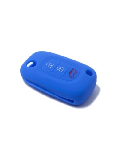 Guscio in Silicone Cover Chiave Mercedes Benz Smart ForTwo ForFour 453 Portachiavi Telecomando 3 Tasti Blu