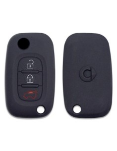 Guscio in Silicone Cover Chiave Mercedes Benz Smart ForTwo ForFour 453 Portachiavi Telecomando 3 Tasti Nero