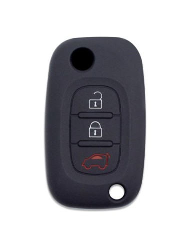 Guscio in Silicone Cover Chiave Mercedes Benz Smart ForTwo ForFour 453 Portachiavi Telecomando 3 Tasti Nero