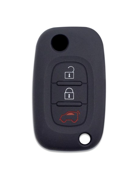 Guscio in Silicone Cover Chiave Mercedes Benz Smart ForTwo ForFour 453 Portachiavi Telecomando 3 Tasti Nero