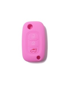 Guscio in Silicone Cover Chiave Mercedes Benz Smart ForTwo ForFour 453 Portachiavi Telecomando 3 Tasti Rosa