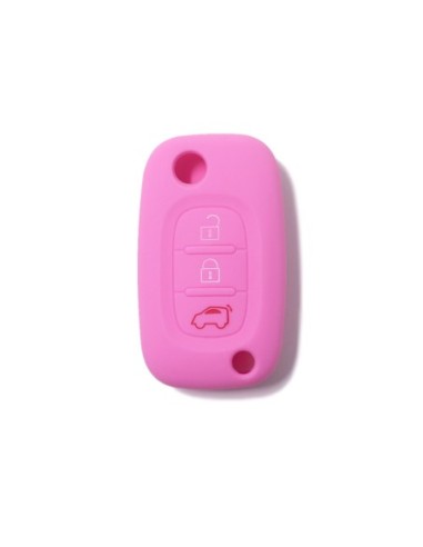 Guscio in Silicone Cover Chiave Mercedes Benz Smart ForTwo ForFour 453 Portachiavi Telecomando 3 Tasti Rosa