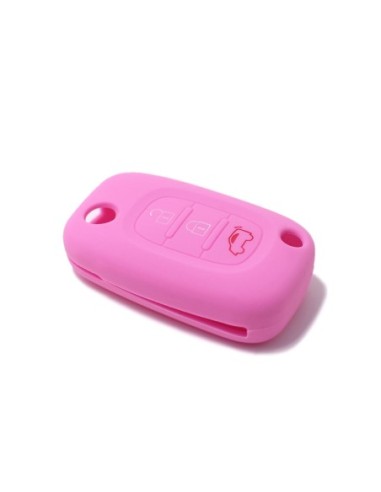 Guscio in Silicone Cover Chiave Mercedes Benz Smart ForTwo ForFour 453 Portachiavi Telecomando 3 Tasti Rosa