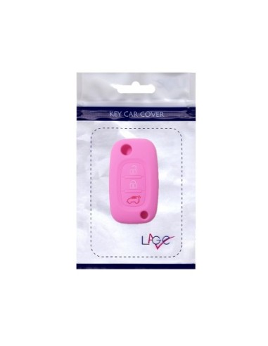 Guscio in Silicone Cover Chiave Mercedes Benz Smart ForTwo ForFour 453 Portachiavi Telecomando 3 Tasti Rosa