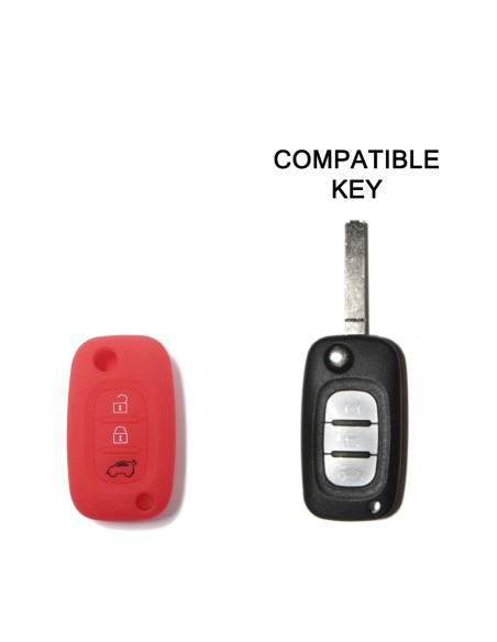 Guscio in Silicone Cover Chiave Mercedes Benz Smart ForTwo ForFour 453 Portachiavi Telecomando 3 Tasti Rosso