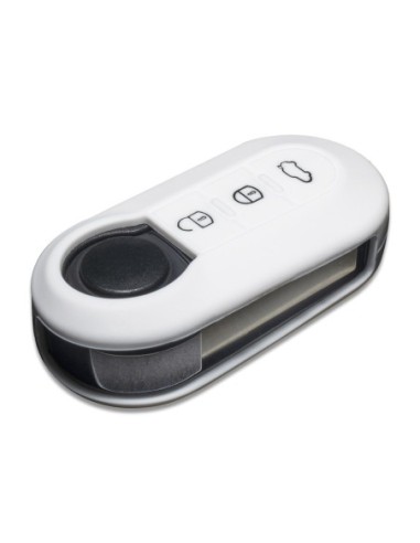 Guscio in Silicone Cover Chiave per Telecomando Fiat Grande Punto Evo Panda Bravo Stilo 500 L e Lancia Y Delta Musa Portachiave Bianco