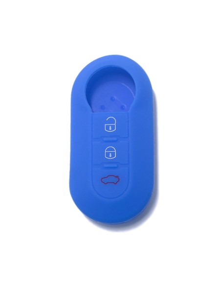 Guscio in Silicone Cover Chiave per Telecomando Fiat Grande Punto Evo Panda Bravo Stilo 500 L e Lancia Y Delta Musa Portachiave Blu