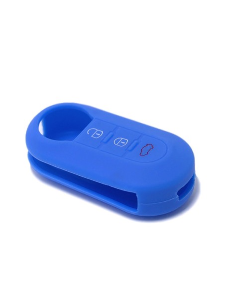 Guscio in Silicone Cover Chiave per Telecomando Fiat Grande Punto Evo Panda Bravo Stilo 500 L e Lancia Y Delta Musa Portachiave Blu