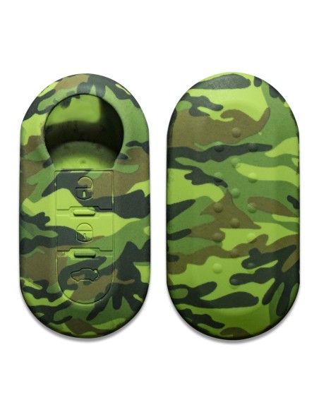 Guscio in Silicone Cover Chiave per Telecomando Fiat Grande Punto Evo Panda Bravo Stilo 500 L e Lancia Y Delta Musa Portachiave Camouflage