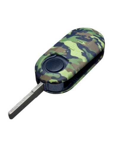Guscio in Silicone Cover Chiave per Telecomando Fiat Grande Punto Evo Panda Bravo Stilo 500 L e Lancia Y Delta Musa Portachiave Camouflage