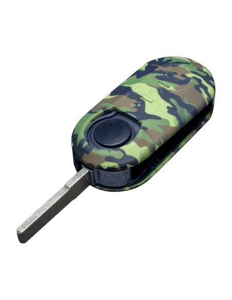 Guscio in Silicone Cover Chiave per Telecomando Fiat Grande Punto Evo Panda Bravo Stilo 500 L e Lancia Y Delta Musa Portachiave Camouflage