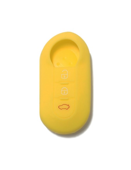Guscio in Silicone Cover Chiave per Telecomando Fiat Grande Punto Evo Panda Bravo Stilo 500 L e Lancia Y Delta Musa Portachiave Giallo