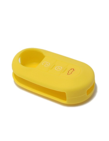 Guscio in Silicone Cover Chiave per Telecomando Fiat Grande Punto Evo Panda Bravo Stilo 500 L e Lancia Y Delta Musa Portachiave Giallo