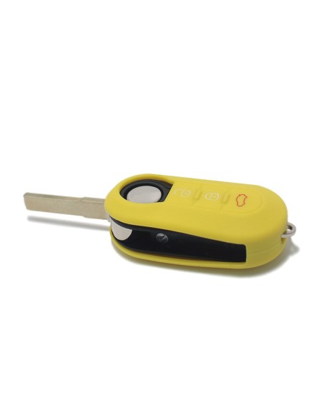 Guscio in Silicone Cover Chiave per Telecomando Fiat Grande Punto Evo Panda Bravo Stilo 500 L e Lancia Y Delta Musa Portachiave Giallo