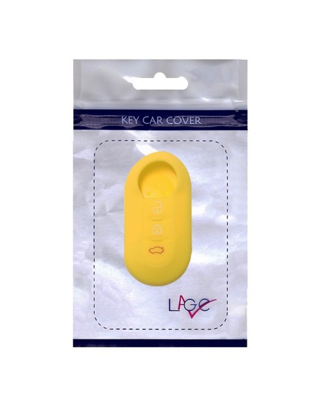 Guscio in Silicone Cover Chiave per Telecomando Fiat Grande Punto Evo Panda Bravo Stilo 500 L e Lancia Y Delta Musa Portachiave Giallo