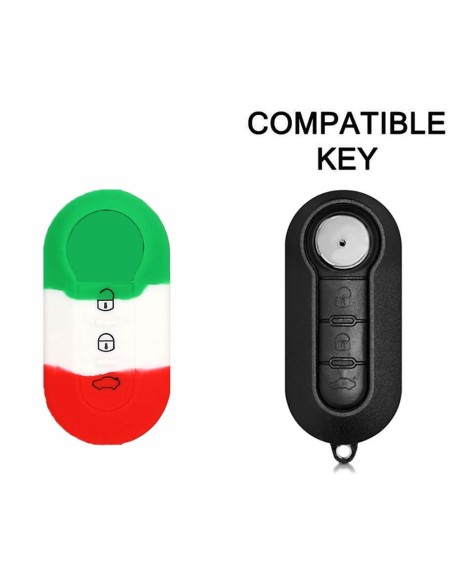 Guscio in Silicone Cover Chiave per Telecomando Fiat Grande Punto Evo Panda Bravo Stilo 500 L e Lancia Y Delta Musa Portachiave Italia