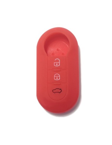 Guscio in Silicone Cover Chiave per Telecomando Fiat Grande Punto Evo Panda Bravo Stilo 500 L e Lancia Y Delta Musa Portachiave Rosso