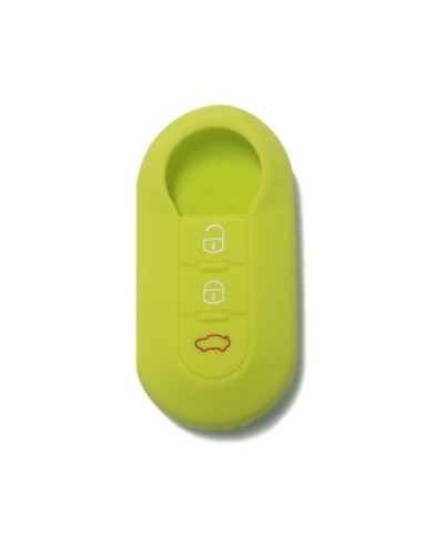 Guscio in Silicone Cover Chiave per Telecomando Fiat Grande Punto Evo Panda Bravo Stilo 500 L e Lancia Y Delta Musa Portachiave Verde