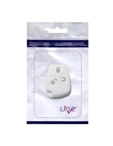 Guscio in Silicone Cover Chiave Telecomando 3 Tasti Mercedes Benz Classe A B C E S CL ML CLK CLS SLK Portachiave Bianco