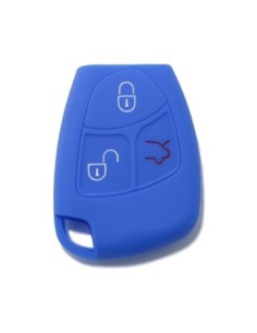 Guscio in Silicone Cover Chiave Telecomando 3 Tasti Mercedes Benz Classe A B C E S CL ML CLK CLS SLK Portachiave Blu