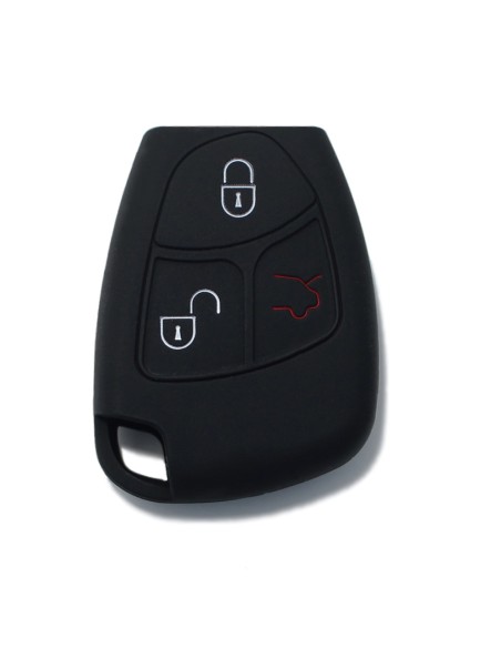 Guscio in Silicone Cover Chiave Telecomando 3 Tasti Mercedes Benz Classe A B C E S CL ML CLK CLS SLK Portachiave Nero