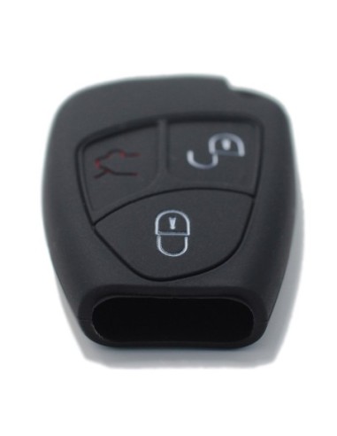Guscio in Silicone Cover Chiave Telecomando 3 Tasti Mercedes Benz Classe A B C E S CL ML CLK CLS SLK Portachiave Nero