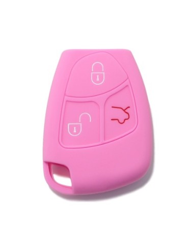 Guscio in Silicone Cover Chiave Telecomando 3 Tasti Mercedes Benz Classe A B C E S CL ML CLK CLS SLK Portachiave Rosa