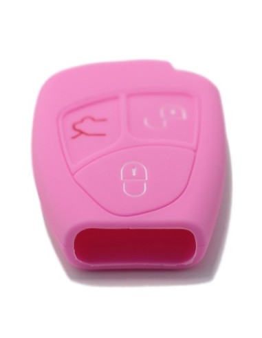 Guscio in Silicone Cover Chiave Telecomando 3 Tasti Mercedes Benz Classe A B C E S CL ML CLK CLS SLK Portachiave Rosa