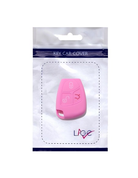 Guscio in Silicone Cover Chiave Telecomando 3 Tasti Mercedes Benz Classe A B C E S CL ML CLK CLS SLK Portachiave Rosa