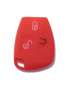 Guscio in Silicone Cover Chiave Telecomando 3 Tasti Mercedes Benz Classe A B C E S CL ML CLK CLS SLK Portachiave Rosso