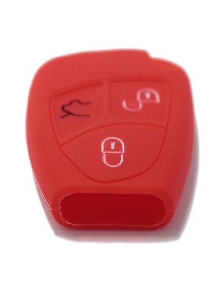 Guscio in Silicone Cover Chiave Telecomando 3 Tasti Mercedes Benz Classe A B C E S CL ML CLK CLS SLK Portachiave Rosso