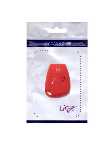 Guscio in Silicone Cover Chiave Telecomando 3 Tasti Mercedes Benz Classe A B C E S CL ML CLK CLS SLK Portachiave Rosso
