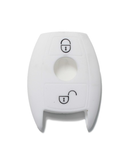 Guscio in Silicone Cover Chiave per Telecomando Mercedes Benz 2 Tasti Bianco A B C E S V W R CL ML CLK W176 W204 W211 W245 A203